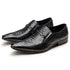 Elegant Alligator Pattern Men's Slip-on Leather Dress Shoes for Office and Casual Business Wear - Luxury Formal Loafers for Men