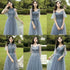 Elegant Off Shoulder Tulle A Line Dress Bridesmaid Dress With Appliques Lace Up Bridal Gown