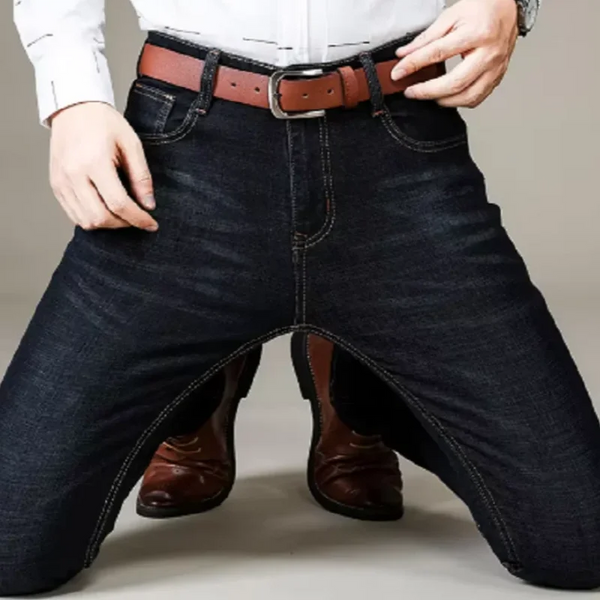 Casual Jeans For Men Stretch Denim Straight Leg Workwear