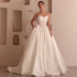Elegant A-Line Wedding Dresses Strapless Appliques Satin Bridal Gowns