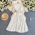 Runway Spring Pleated Chiffon Lace Party Long Dress Midi Dresses