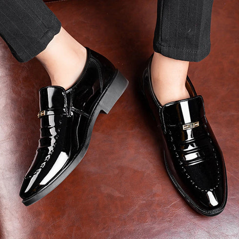Men's Classic Patent Leather Dress Shoes for Formal Office and Party Business Oxfords