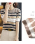 Summer Short Sleeve Women's O Neck Slim Cotton Striped Pullover Knit Sweater Top