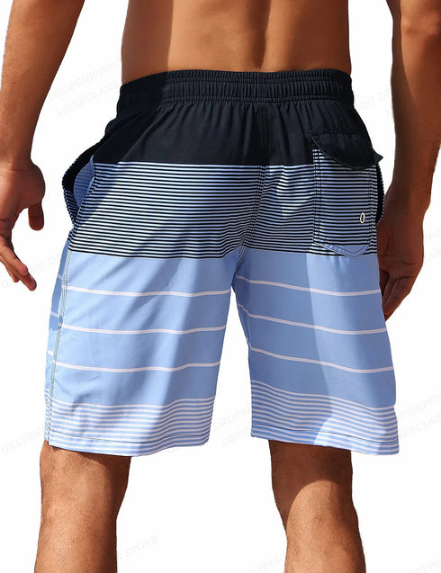 Striped Beach Shorts Men Fashion Swimwear Board Shorts Trunk
