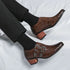 Men's Wedding Shoes Fashion Slim Fit Pointed High Heel Leather Dress Shoes Classic Vintage Style