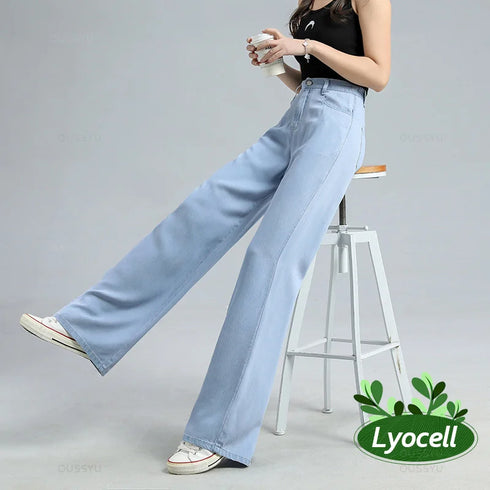 Casual Loose Fit Wide Leg Denim Jeans for Women - Perfect Baggy Fashion for Streetwear & Summer Styling, Ideal for Wide Leg Jeans Outfit Fall