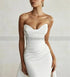 Chic White Satin Mermaid Wedding Dresses with Long Train