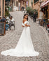 Elegant Off The Shoulder Satin Wedding Dresses with Side Slit