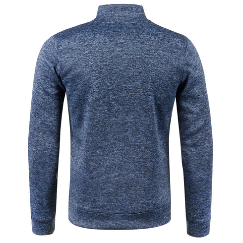 Men's Casual Long Zipper Jacket for Autumn and Winter – Thick, Comfortable Outerwear with Turtleneck and Pockets