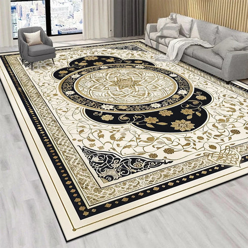 Persian Luxury Retro Red Carpet Living Room Large Non-Slip Coffee Table Mat Home Decoration Rug