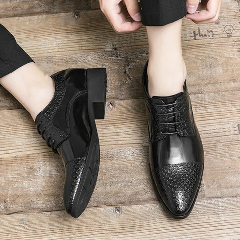 Men's Fashion Derby Shoes Lace-Up Business Office Dress Shoes for Weddings and Formal Events