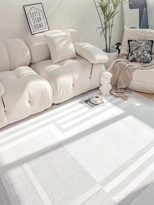 Artistic Luxury Large Living Room Carpet Comfortable Soft Bedroom Rug Minimalist Design