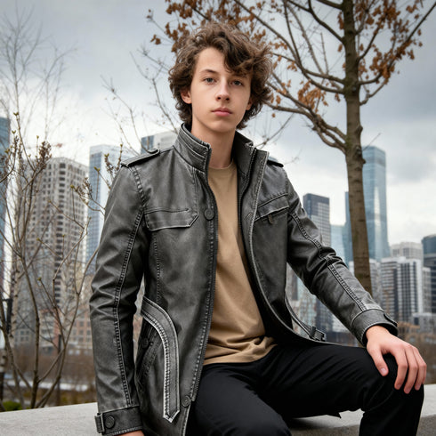 Fleece-lined Faux-Leather Jacket — Warm, Slim & Winter-Ready