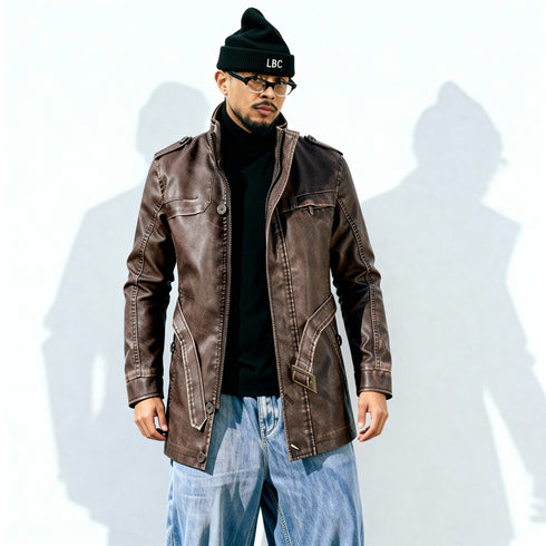 Fleece-lined Faux-Leather Jacket — Warm, Slim & Winter-Ready